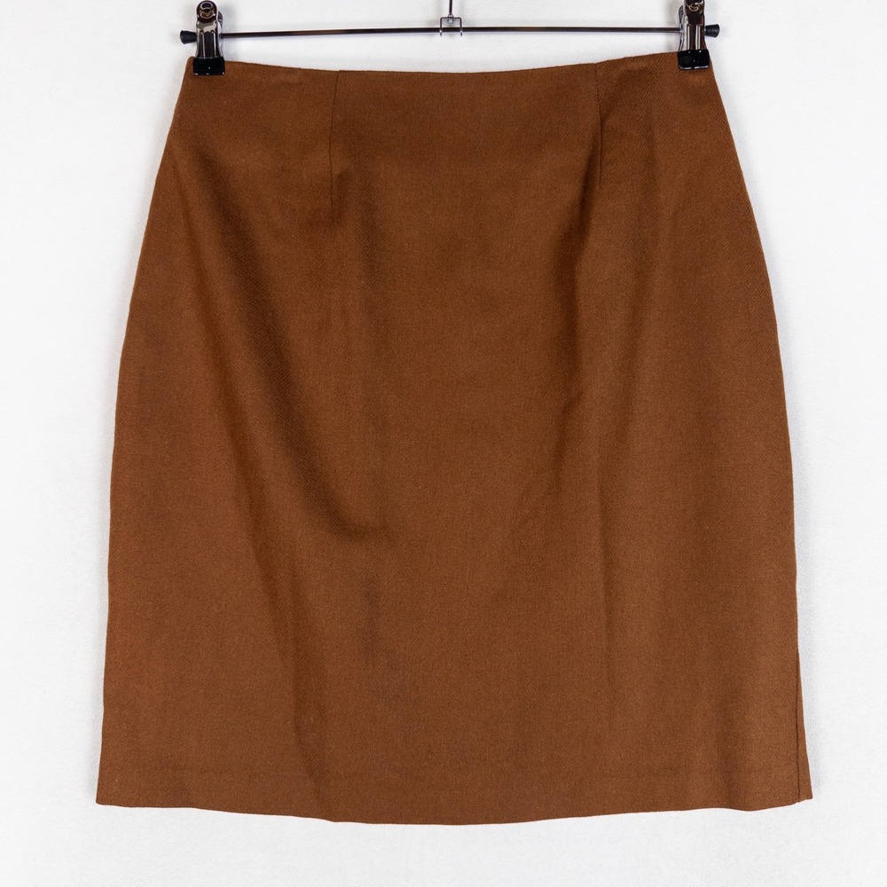 Maggie Lawrence Womens Pencil Skirt 12 Brown Wool Blend Vintage ILGWU Academia